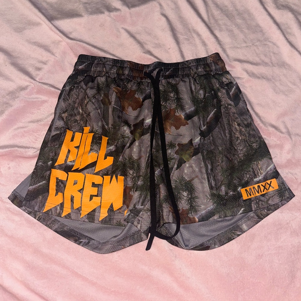 Kill Crew Muay Thai Orange Camo 4” Inseam Shorts